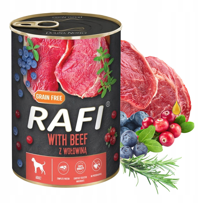 DOLINA NOTECI RAFI Karma mokra dla psa Wołowina 400g Bezzbożowa