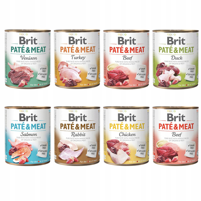 Mokra karma dla psa BRIT Pate & Meat 8 x 800g