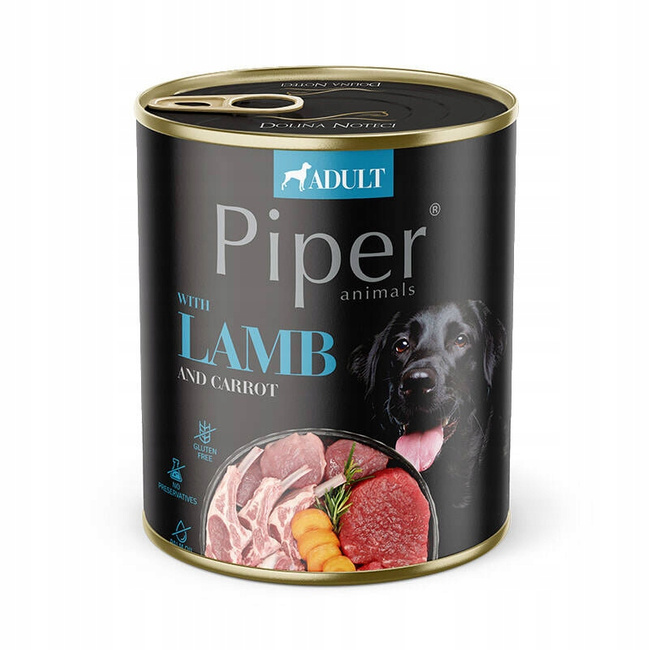 PIPER DOLINA NOTECI Karma mokra dla psa Jagnięcina z marchewką 800g